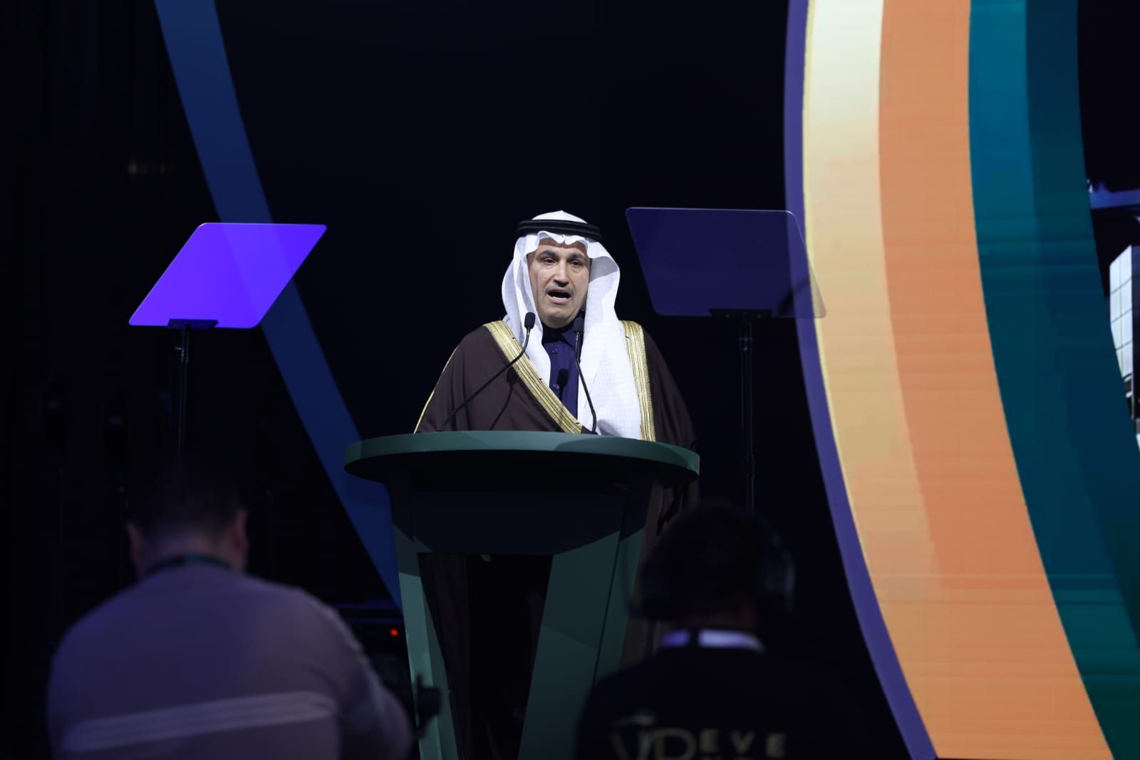 Saudi Minister of Transport and Logistic Services Saleh bin Nasser Al-Jasser speaks at the 7th Supply Chain and Logistics Services Conference in Riyadh. Photo/Supplied