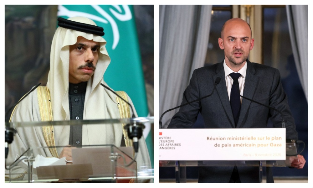 Saudi Foreign Minister Prince Faisal bin Farhan received a call from France’s Minister for Europe and Foreign Affairs Jean-Noel Barrot on Wednesday. (File/AFP)