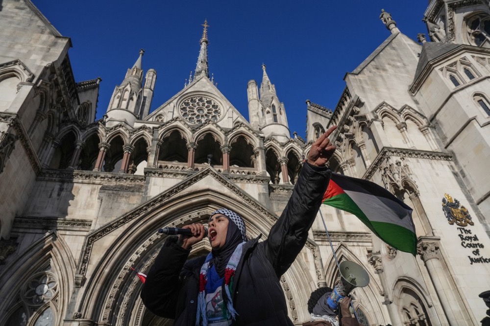 The arrests came hours after police in London and Manchester, England, announced a crackdown on protesters using slogans such as “globalize the intifada.” (AFP/File)