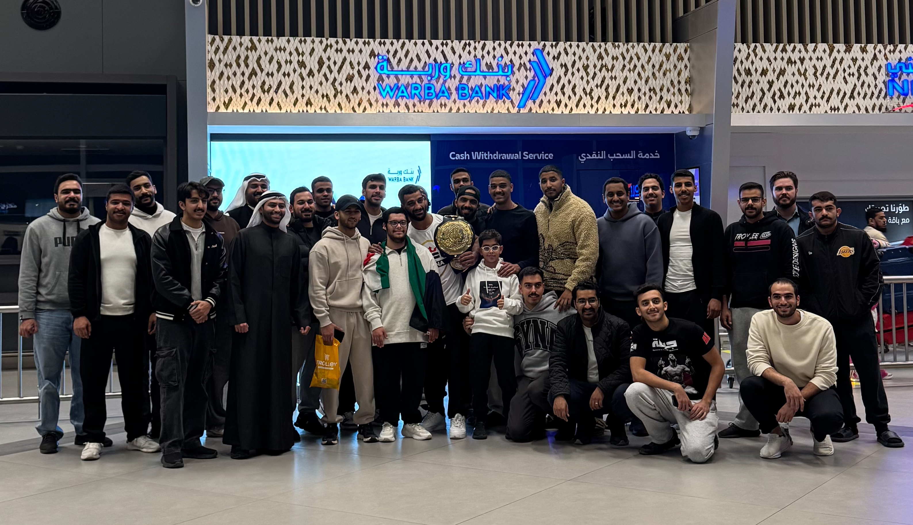 Mohammad Alaqraa on his return to Kuwait after becoming a PFL MENA champion in Alkhobar. (Supplied)