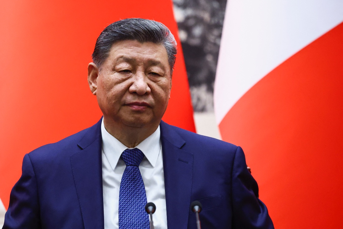 Chinese President Xi Jinping attends a signing ceremony for agreements at the Great Hall of the People in Beijing, China. (AFP)