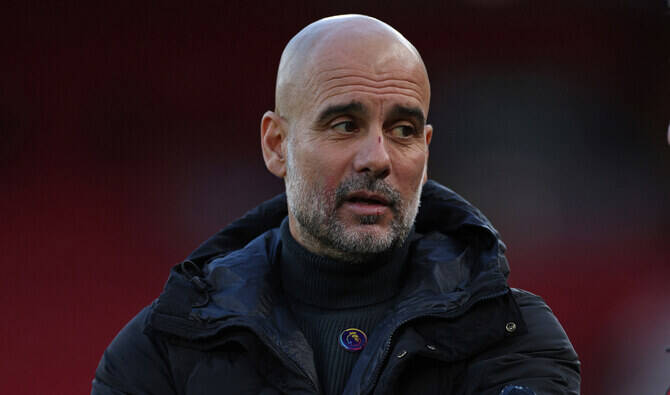 Pep Guardiola said Friday that his departure from Manchester City is “not on the table” at the moment as he focuses on trying to wrest back the Premier League title. (AFP/File)