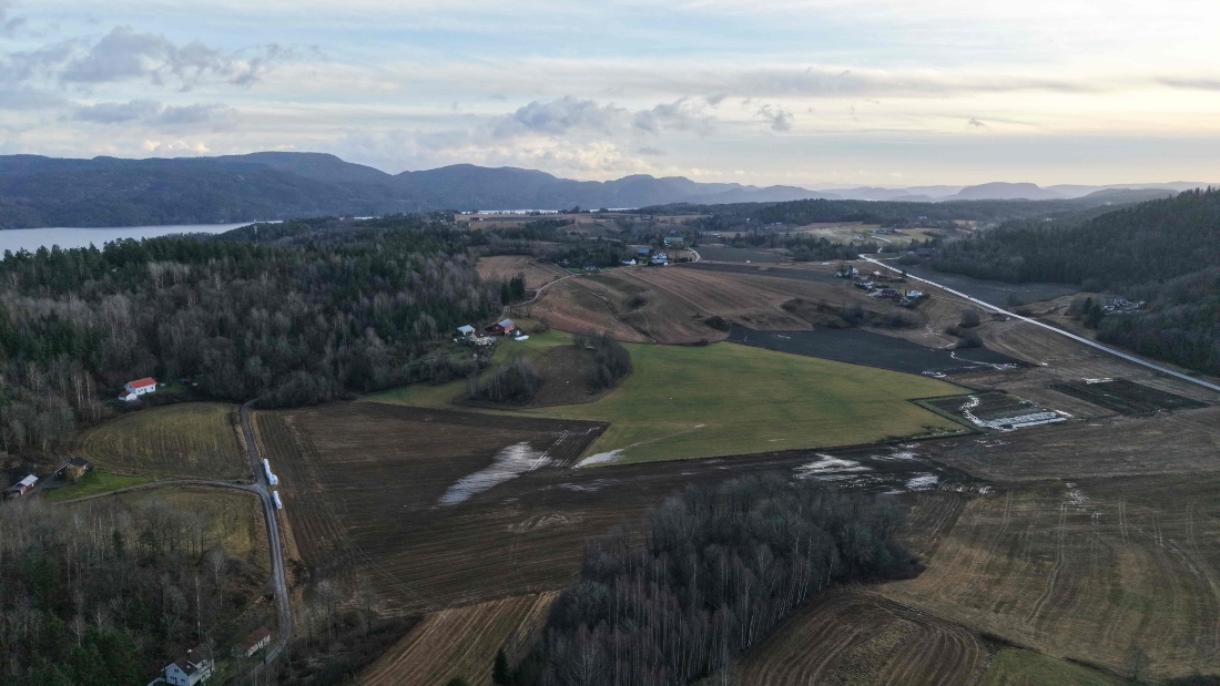 An aerial view shows the space where a rare earth mine could be on in Ulefoss, Norway. (AFP)