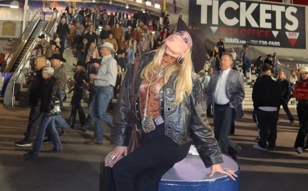 American Dutch Palestinian supermodel Bella Hadid at the National Finals Rodeo. (Instagram)