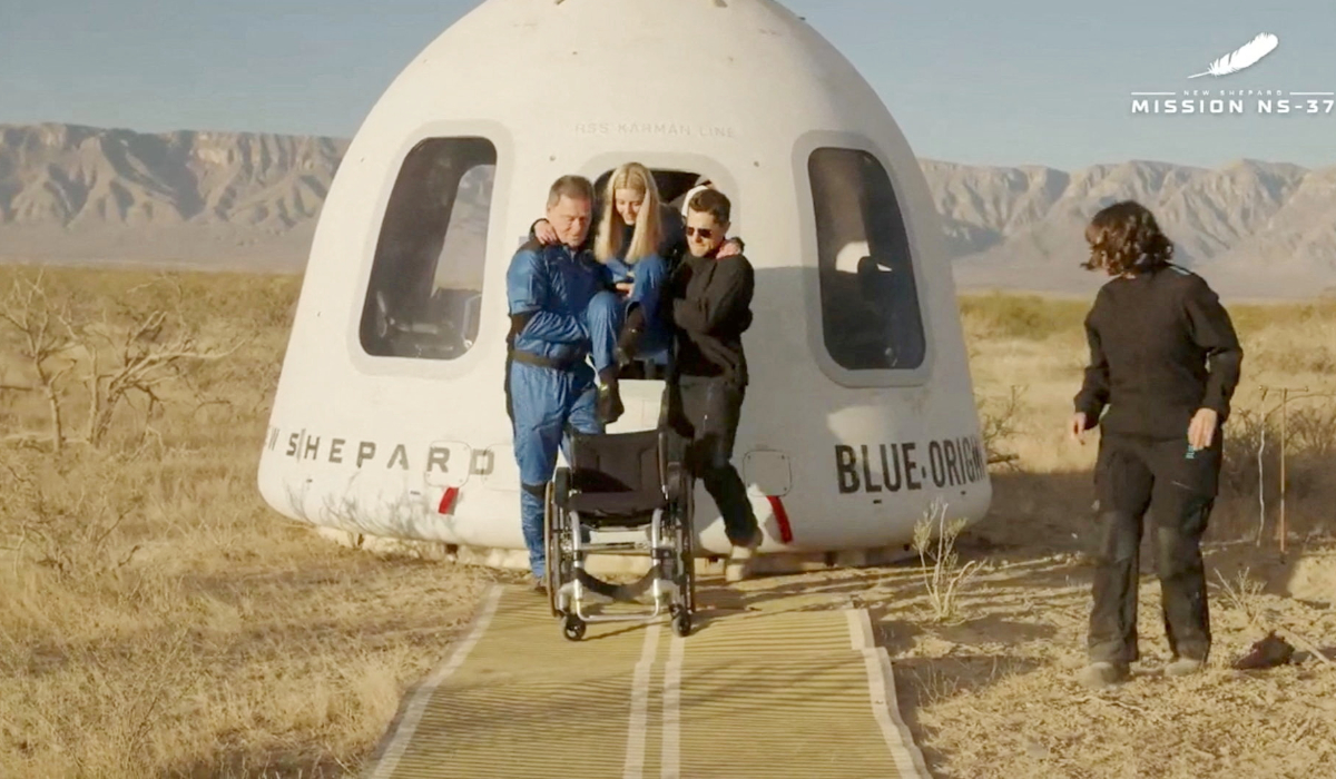 Paraplegic engineer first wheelchair user to blast into space