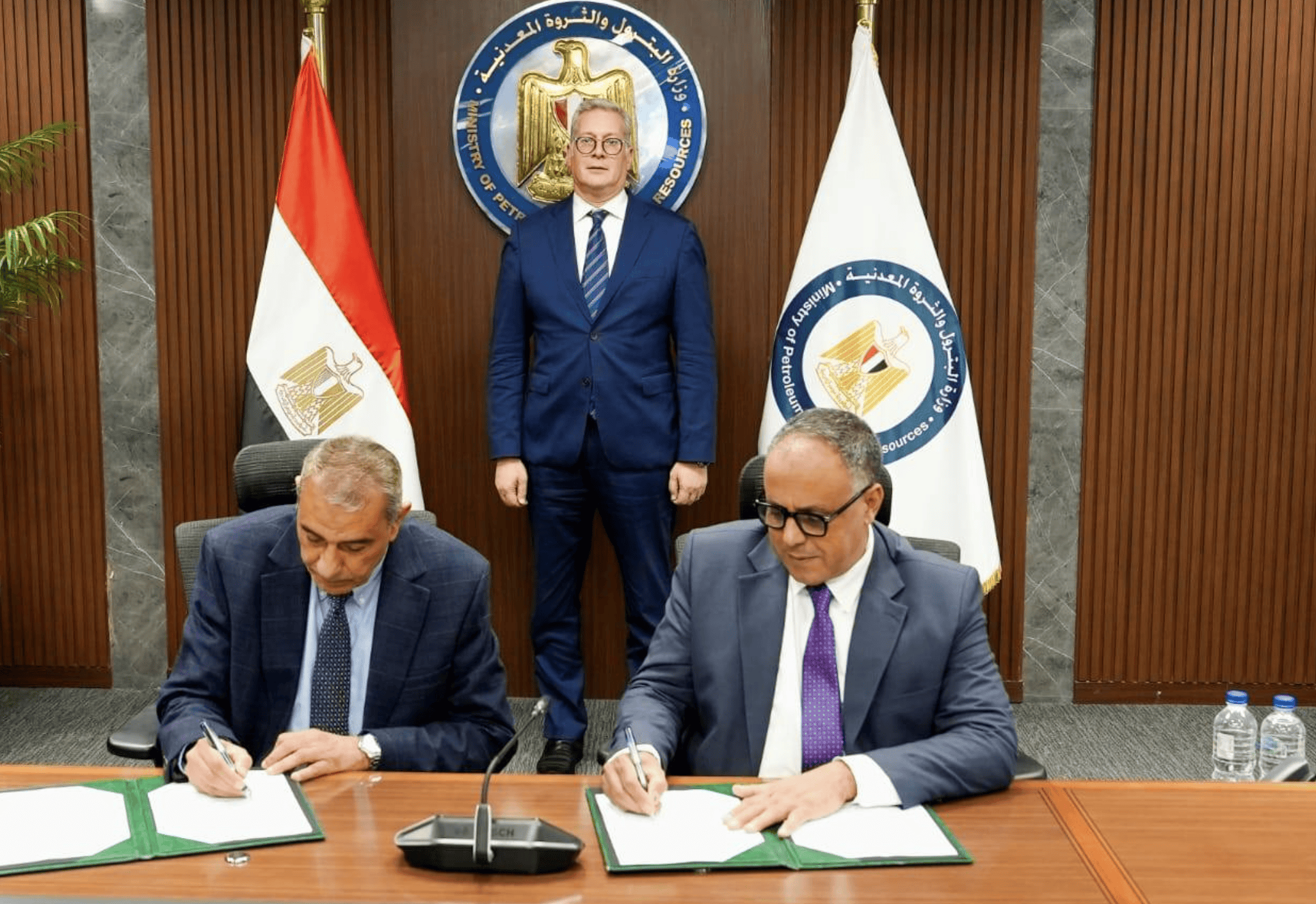 The agreement was signed by Salah Abdel Karim, executive chairman of the Egyptian General Petroleum Authority, and Ayman Fouzi, CEO of Terra Petroleum in Egypt. Facebook/Egyptian Cabinet Presidency