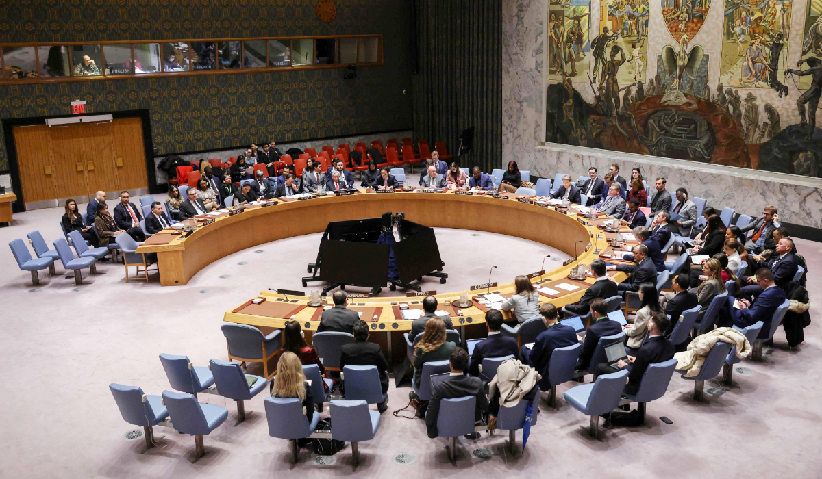 General view of a United Nations Security Council meeting on US military actions against Venezuela, at United Nations headquarters on December 23, 2025 in New York. (AFP)