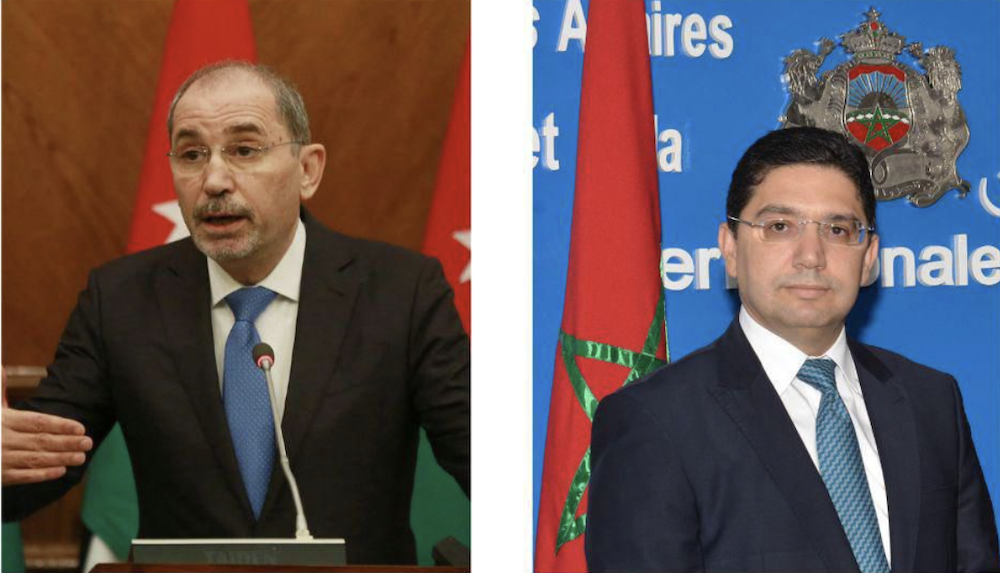 Jordan’s Minister of Foreign and Expatriate Affairs Ayman Safadi held a telephone call on Monday with his Moroccan counterpart Nasser Bourita to discuss ways to enhance the longstanding relations between the two kingdoms. (Jordan News Agency)