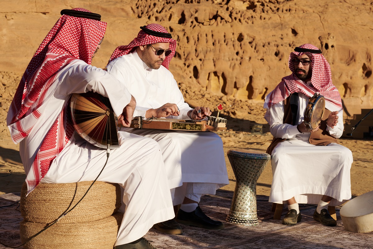 Musicians perform in Wadi Al-Fann during a previous edition of the AlUla Arts Festival. (Supplied)