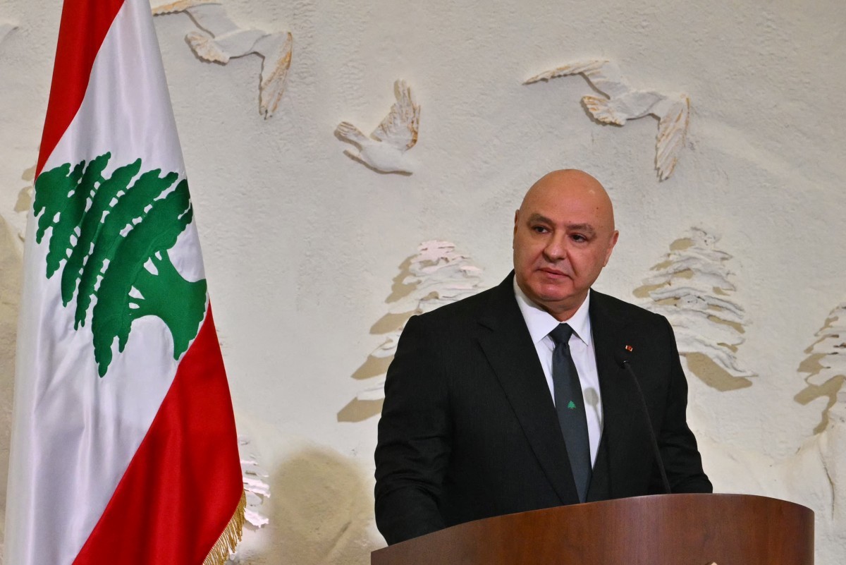 Lebanese President Joseph Aoun. (File/AFP)