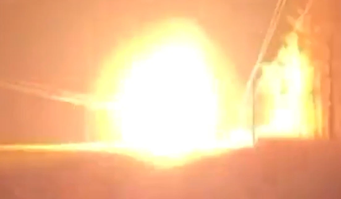 A screenshot taken from a video posted on X, after Ukraine hit the Druzhba oil pipeline in Russia’s central Tambov region. (X/@Heroiam_Slava)