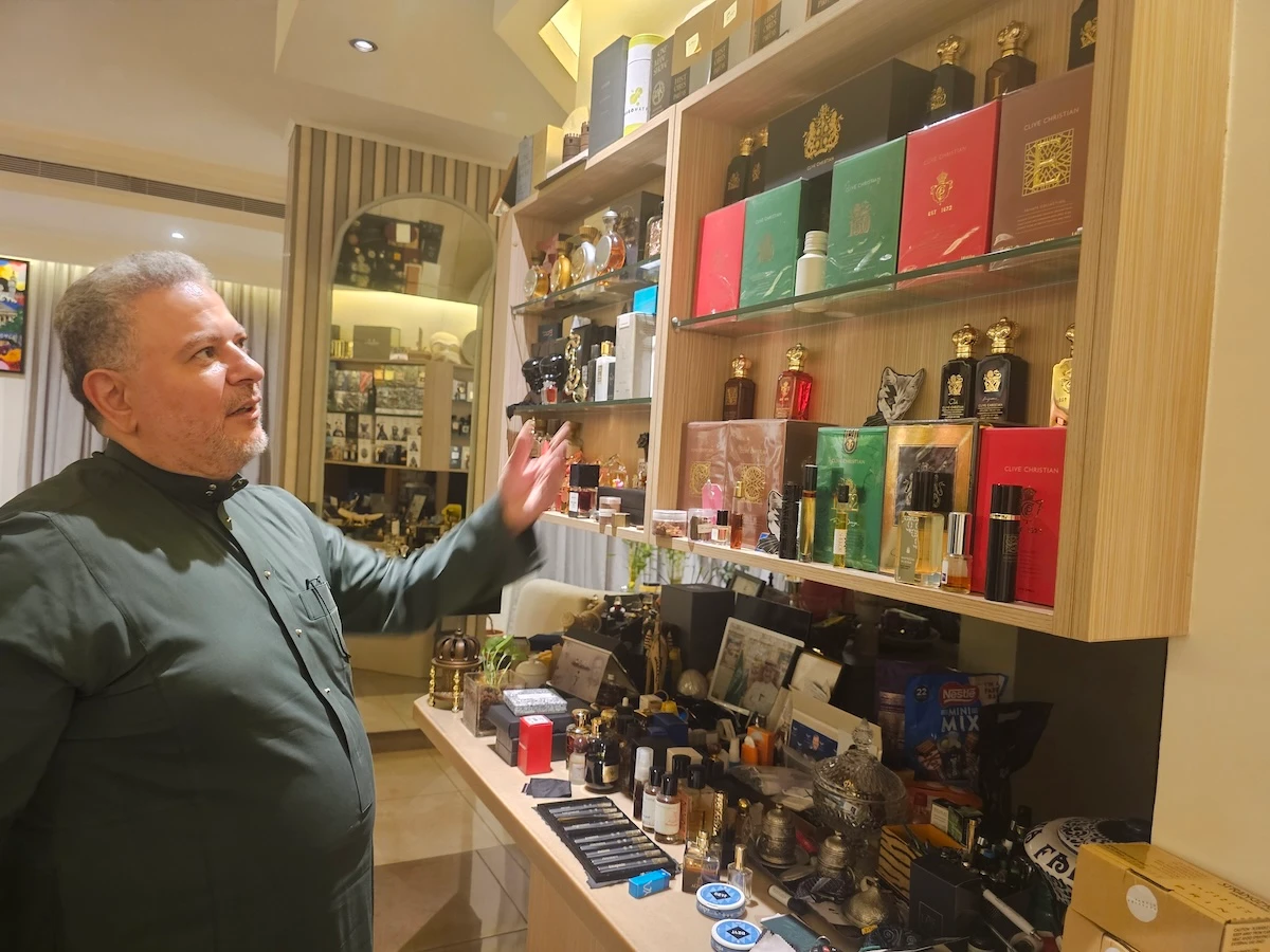 Mohammed Abu Hajar has a collection that now exceeds 6,000 perfume bottles in his home. (Supplied)