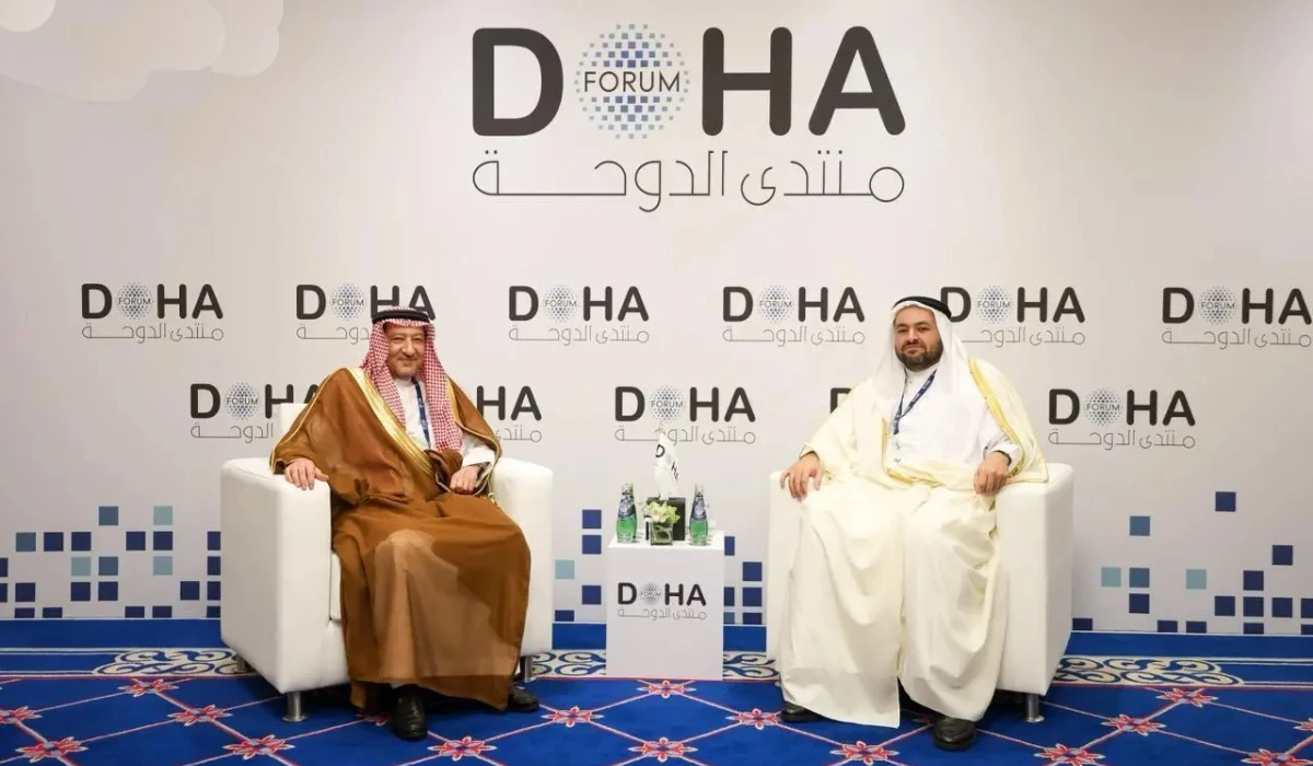 Waleed Elkhereiji (L) and Abdulaziz Al-Khulaifi in Doha. (SPA)
