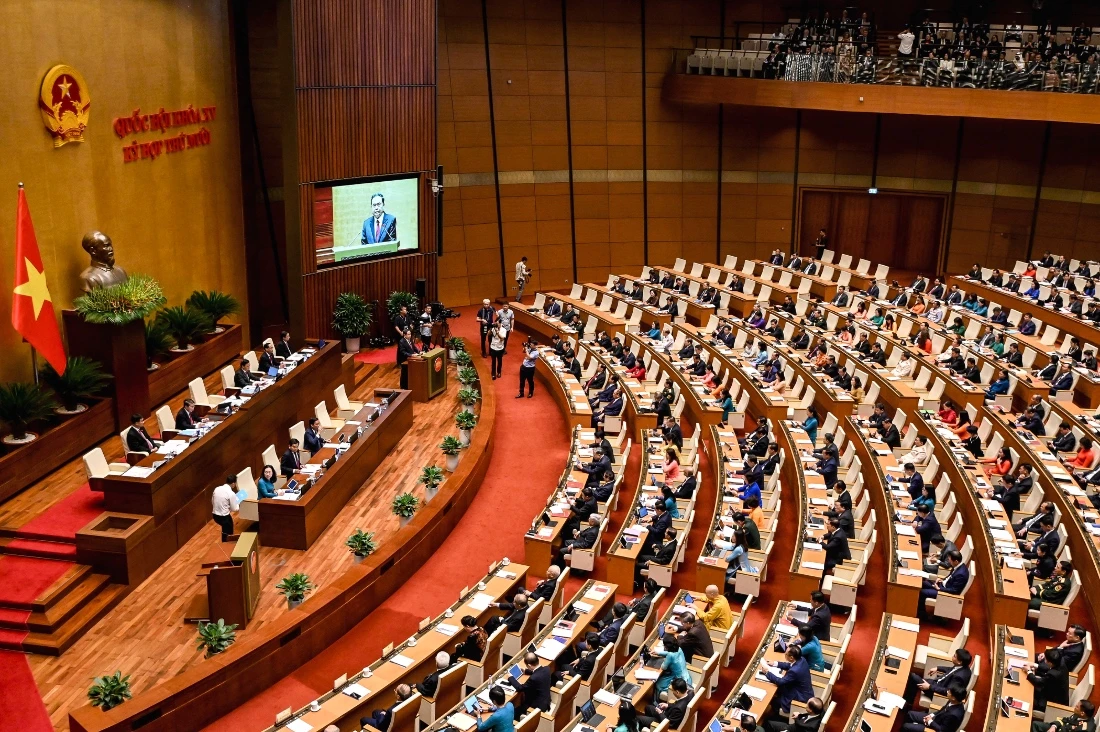 Vietnam's Members of Parliament attend the autumn opening session at the National Assembly in Hanoi, Vietnam. (AFP)
