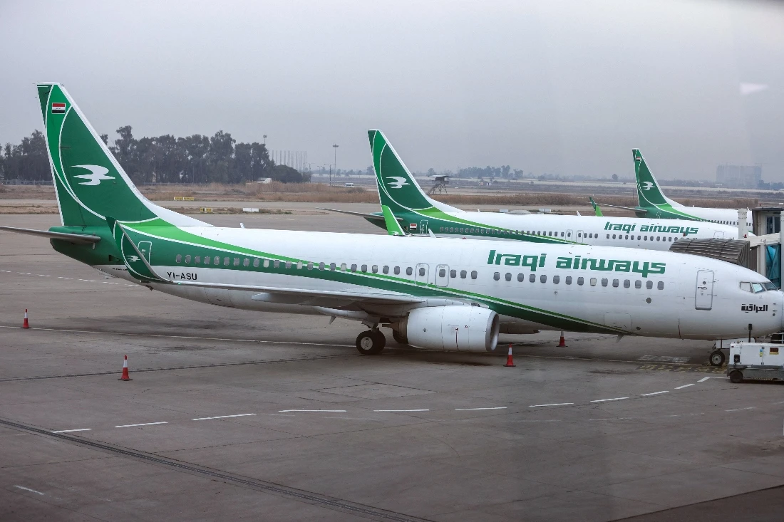 IraqiAirways aircraft are parked at the gates at Baghdad airport in February, Iraq. (AFP)