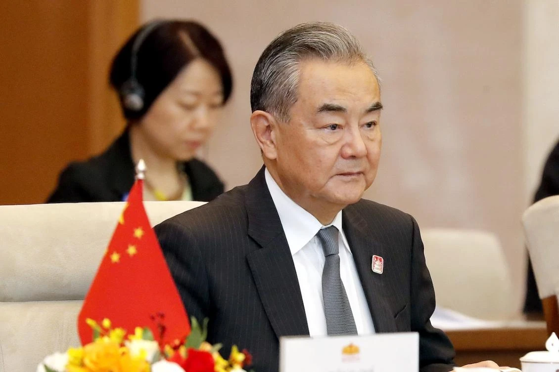 China's Foreign Minister Wang Yi attends a meeting with China's President Xi Jinping (not pictured) and Vuong Dinh Hue (not pictured), Chairman of the National Assembly of Vietnam, at the National Assembly in Hanoi on December 13, 2023. (FILE/AFP)