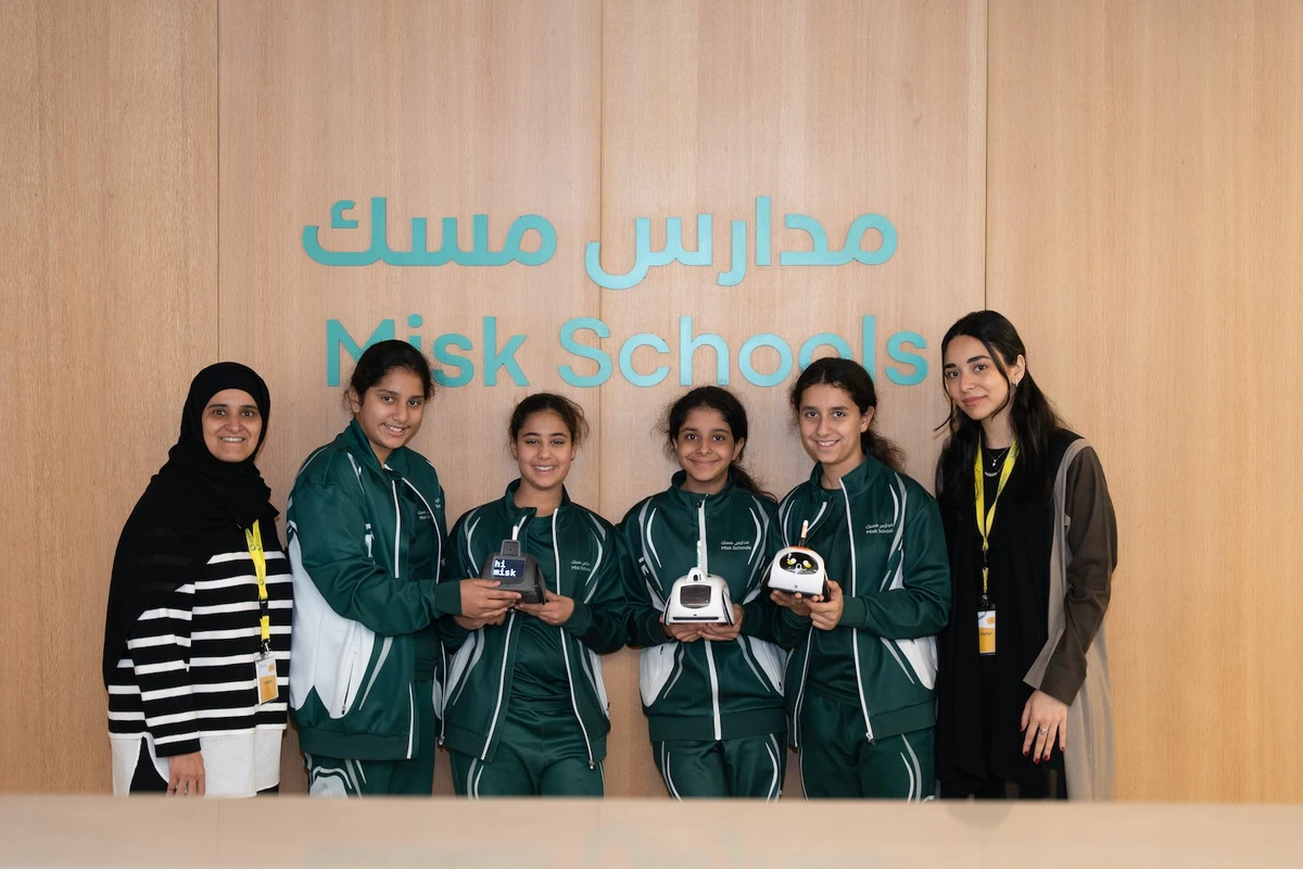Saudi researcher Sharifa Al-Ghowinem (left) from the Massachusetts Institute of Technology, along with her team member Tasneem Burgleh, led robotics workshops at Misk Schools in Riyadh. (Supplied)
