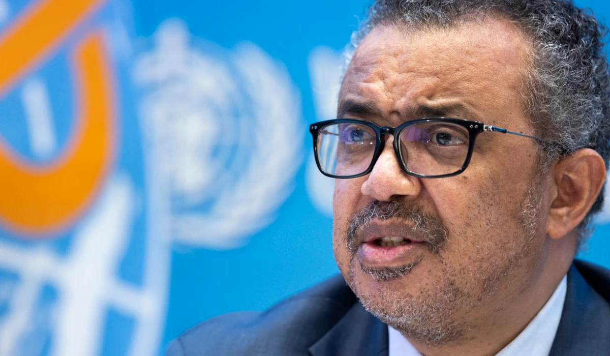 Tedros Adhanom Ghebreyesus, Director General of the World Health Organization (WHO), talks to the media at the World Health Organization (WHO) headquarters in Geneva, Switzerland. (AP file photo)