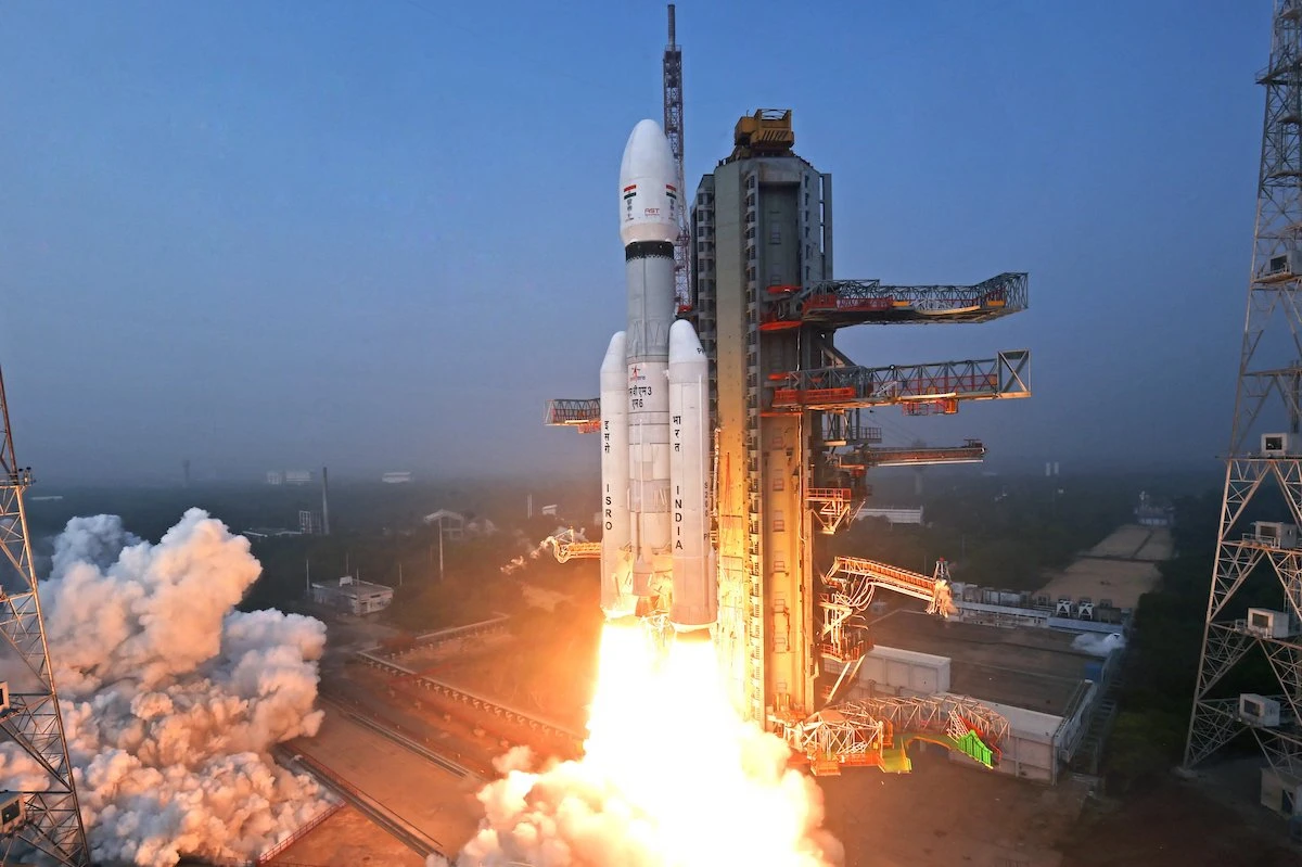 LVM3-M6 rocket successfully carried its heaviest ever payload to low earth orbit on Dec. 24, 2025. (ISRO)