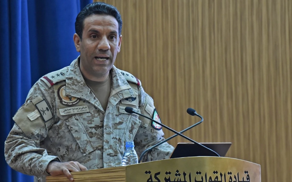 The official spokesman for coalition forces in Yemen Major General Turki Al-Maliki. (File/AFP)