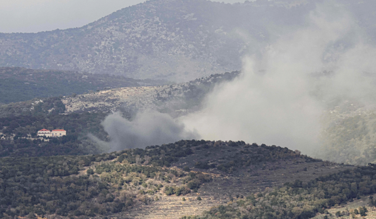 Smoke billows after Israeli warplanes targeted the Rihan Heights in the southern Lebanese district of Jezzine, on January 2, 2026. (AFP)