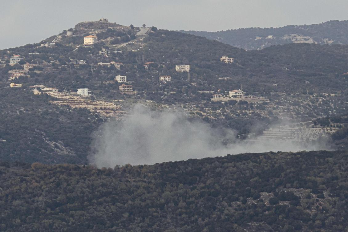 Smoke billows after Israeli warplanes targeted the Rihan Heights in the southern Lebanese district of Jezzine, on Friday. (AFP)