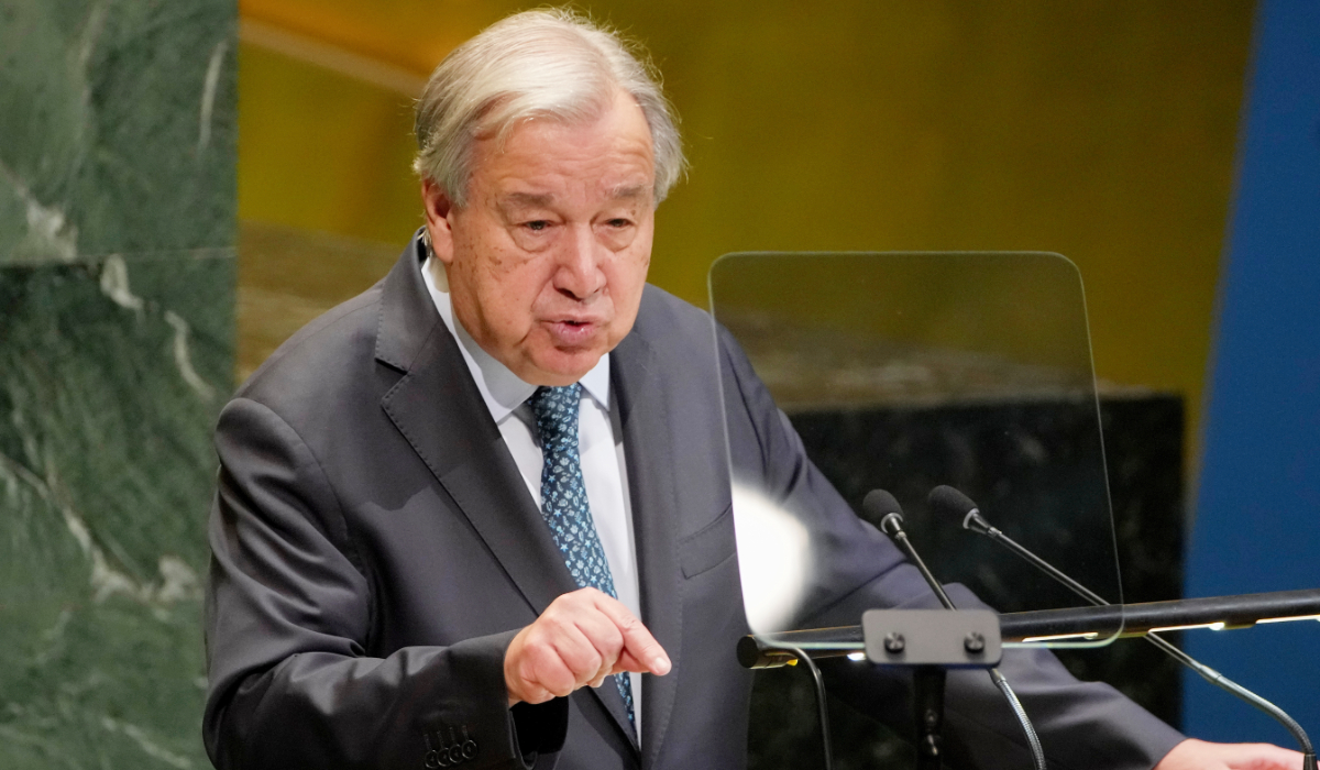 Secretary General Antonio Guterres addresses the 80th session of the United Nations General Assembly, Tuesday, Sept. 23, 2025, at UN headquarters. (AP)