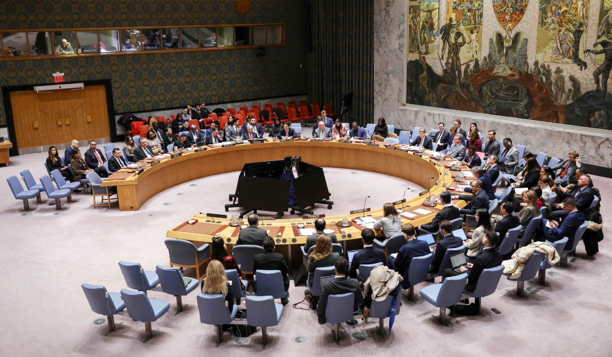 General view of a United Nations Security Council meeting on US military actions against Venezuela, at United Nations headquarters on December 23, 2025 in New York. (AFP)