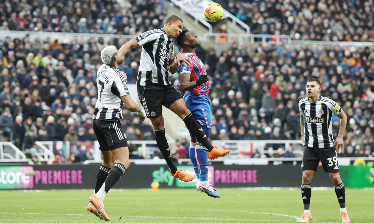 Newcastle’s Malick Thiaw during their match against Crystal Palace. (Reuters)
