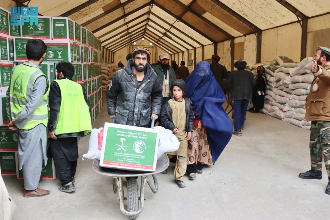 The food aid is a part of the humanitarian projects and programs provided by the Kingdom. (SPA)