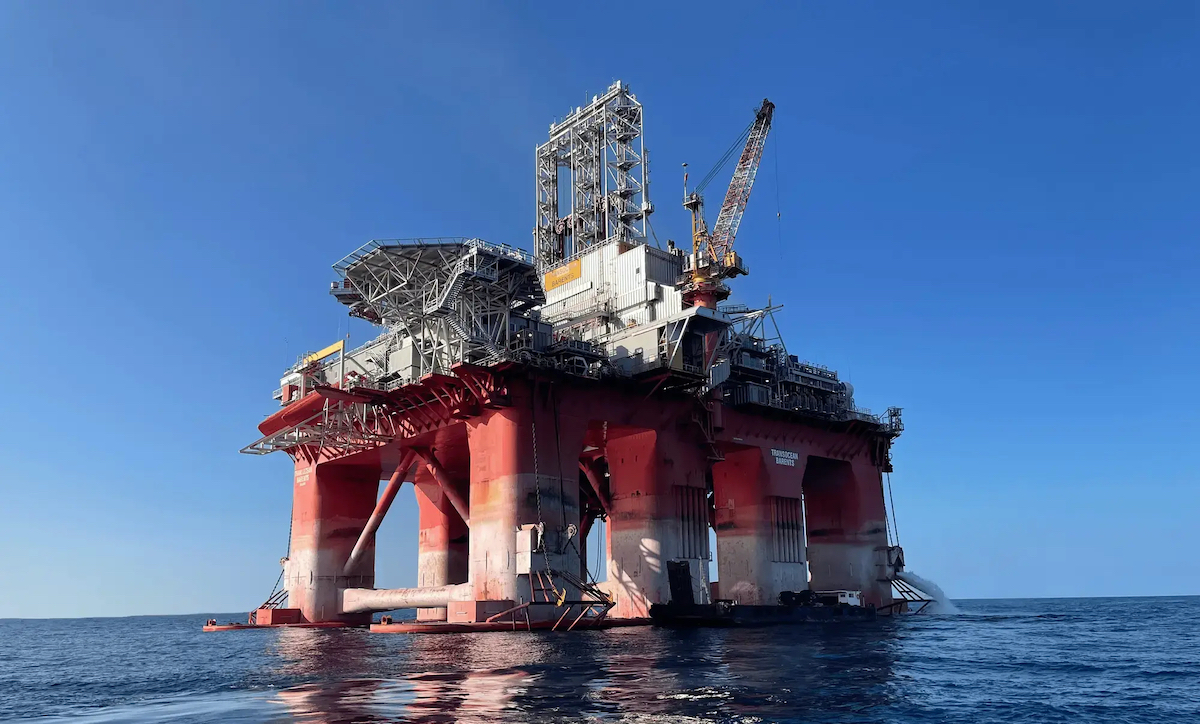 TotalEnergies' Transocean Barents drilling rig used to explore oil and gas areas off Lebanon's coast in 2023. A deal surrounding the exploration of Block 9 is expected to be announced on Friday. (TotalEnergies/File)