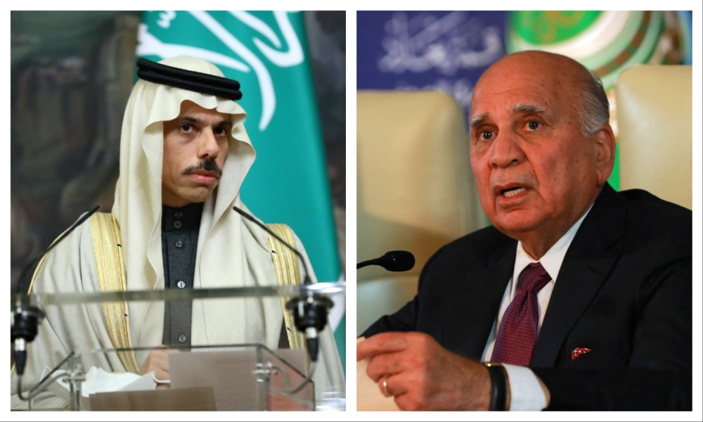 Saudi Foreign Minister Prince Faisal bin Farhan received a telephone call from his Iraqi counterpart Fuad Hussein on Thursday. (File/AFP)