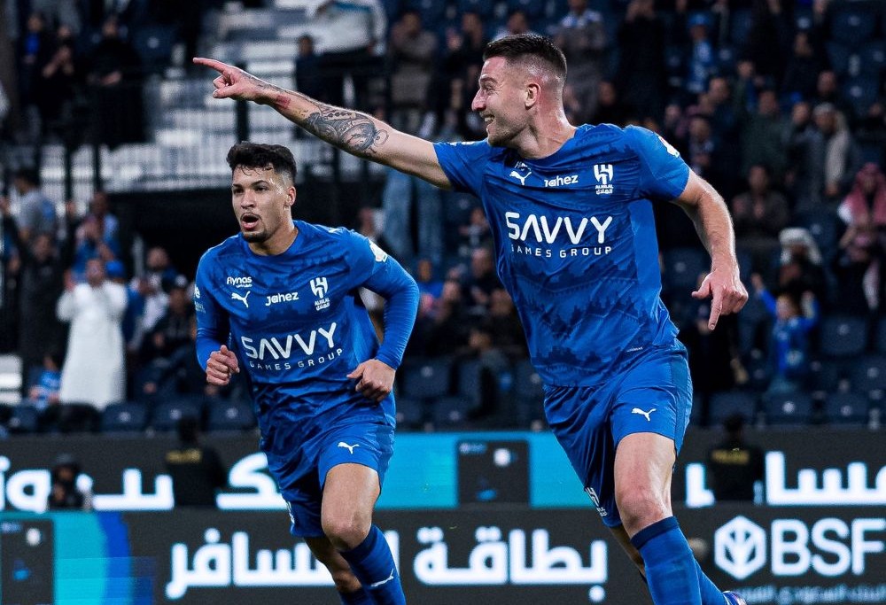 Sergej Milinković-Savić headed home Al-Hilal’s opener in the 29th minute. (X/@Alhilal_EN)