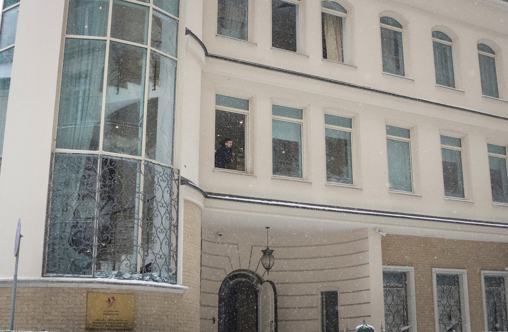 The damaged building of Qatar embassy after a Russian drone and missile strike, amid Russia's attack on Ukraine, in Kyiv, Ukraine January 9, 2026. (Reuters)