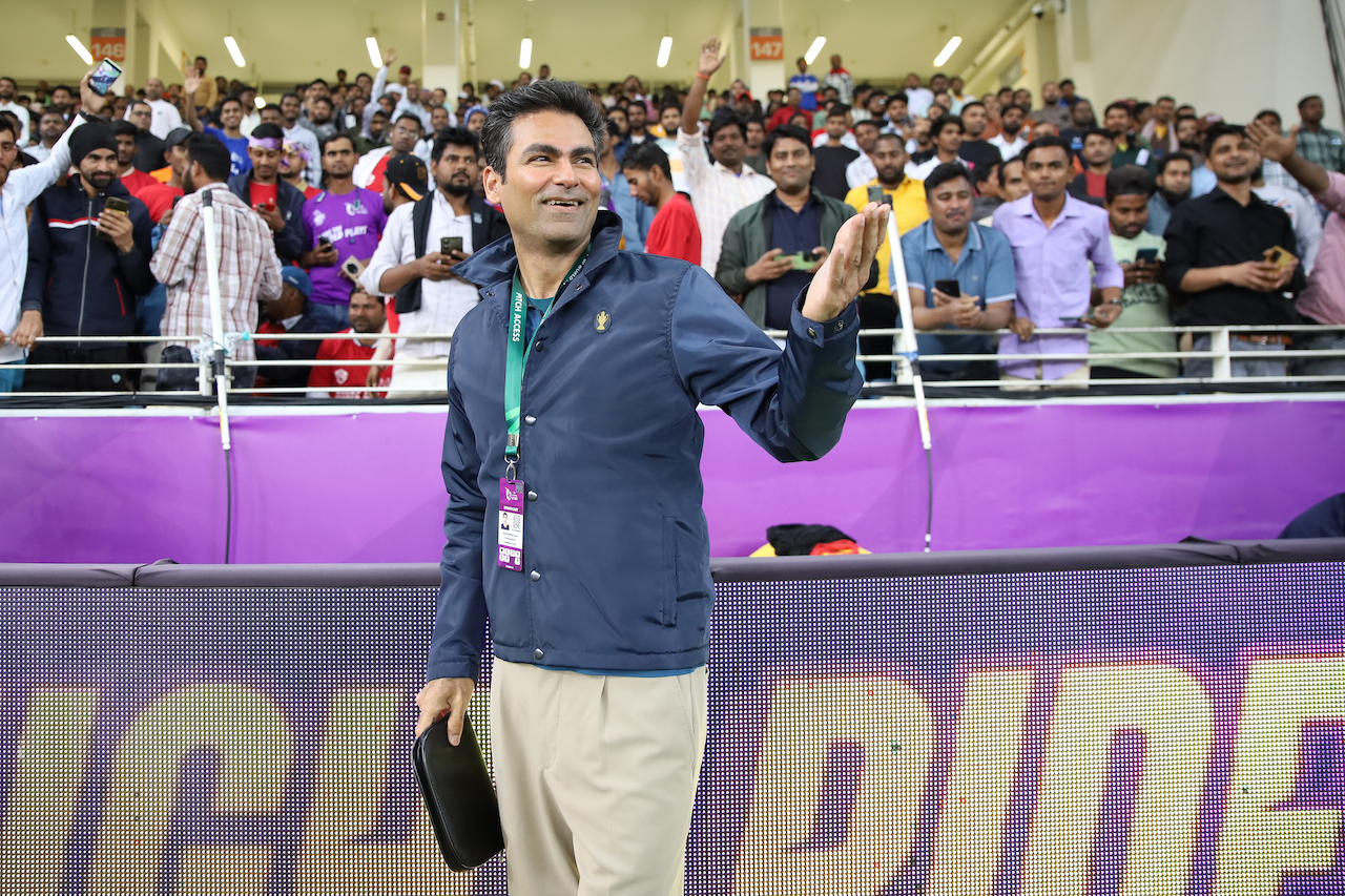 Cricket commentator Mohammad Kaif during Eliminator of the DP World ILT20 between Dubai Capitals and Abu Dhabi Knight Riders at Dubai International Cricket Stadium on Jan. 1, 2026. (CREIMAS/ILT20)
