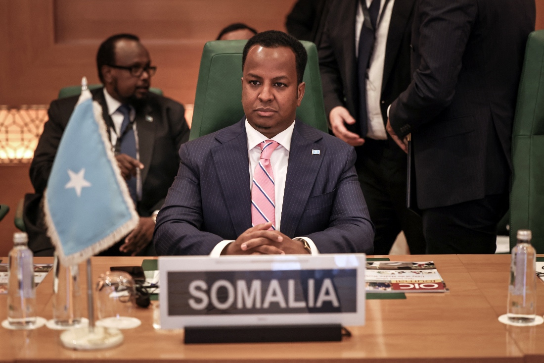 Somalia's Minister of Foreign Affairs and International Cooperation Abdisalam Abdi Ali, attends an extraordinary meeting of the Council of Foreign Ministers in Saudi Arabia. (AFP)