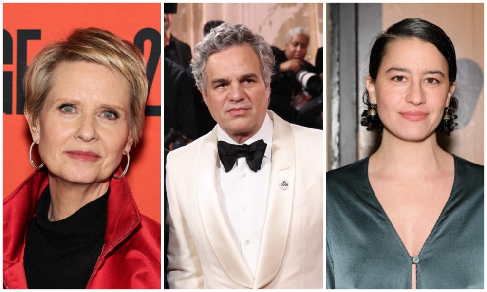 Dozens of prominent figures, including Cynthia Nixon (L), Mark Ruffalo (C) and Ilana Glazer (R), have joined doctors, human rights leaders and humanitarian organizations in calling for the immediate restoration of medical care in Gaza. (AFP/File Photos)