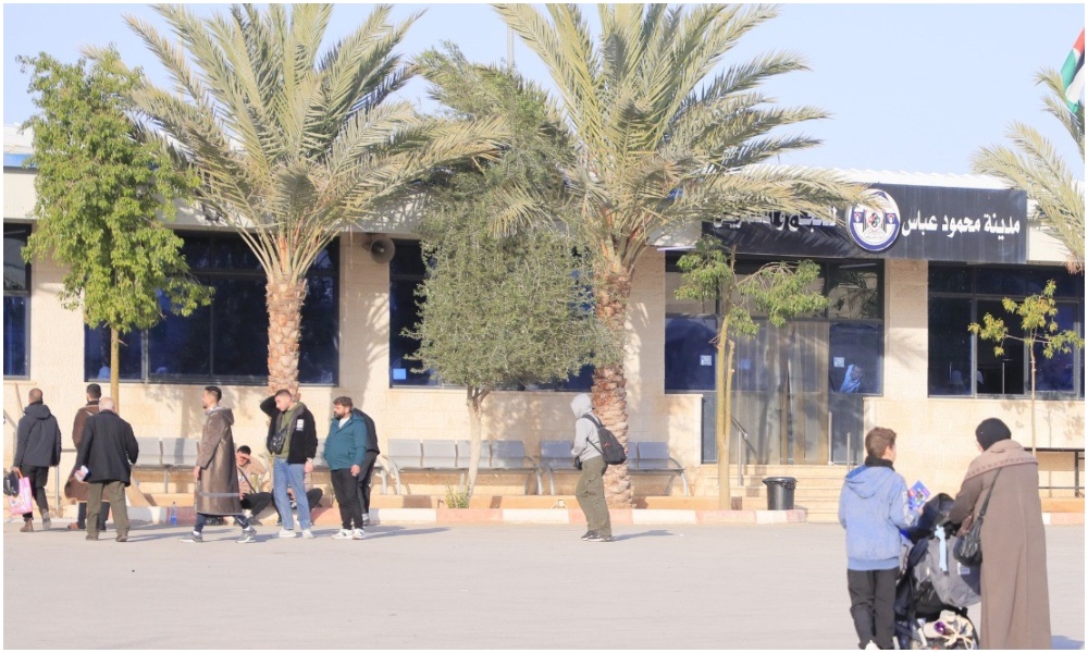 Travellers wait at the Mahmoud Abbas City for Hajj and Umrah Pilgrims, an operational facility located in Jericho in the occupied West Bank. (WAFA)