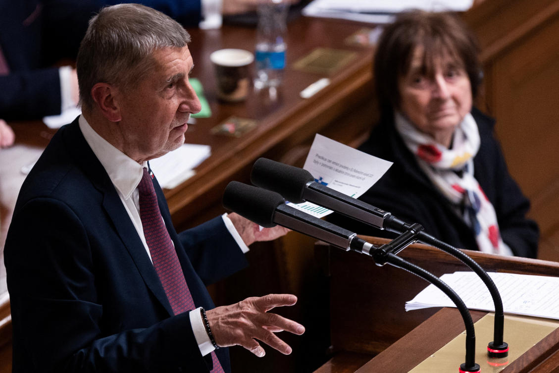 Czech Prime Minister Andrej Babis from ANO speaks during the debate on confidence in the parliament, in Prague, Jan. 13, 2026 (Reuters)