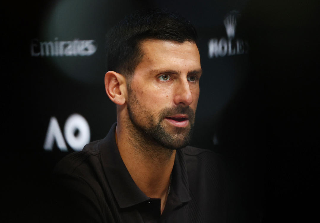 Serbia’s Novak Djokovic during the press conference Tennis — Australian Open — Melbourne Park, Melbourne, Jan. 17, 2026. (Reuters)