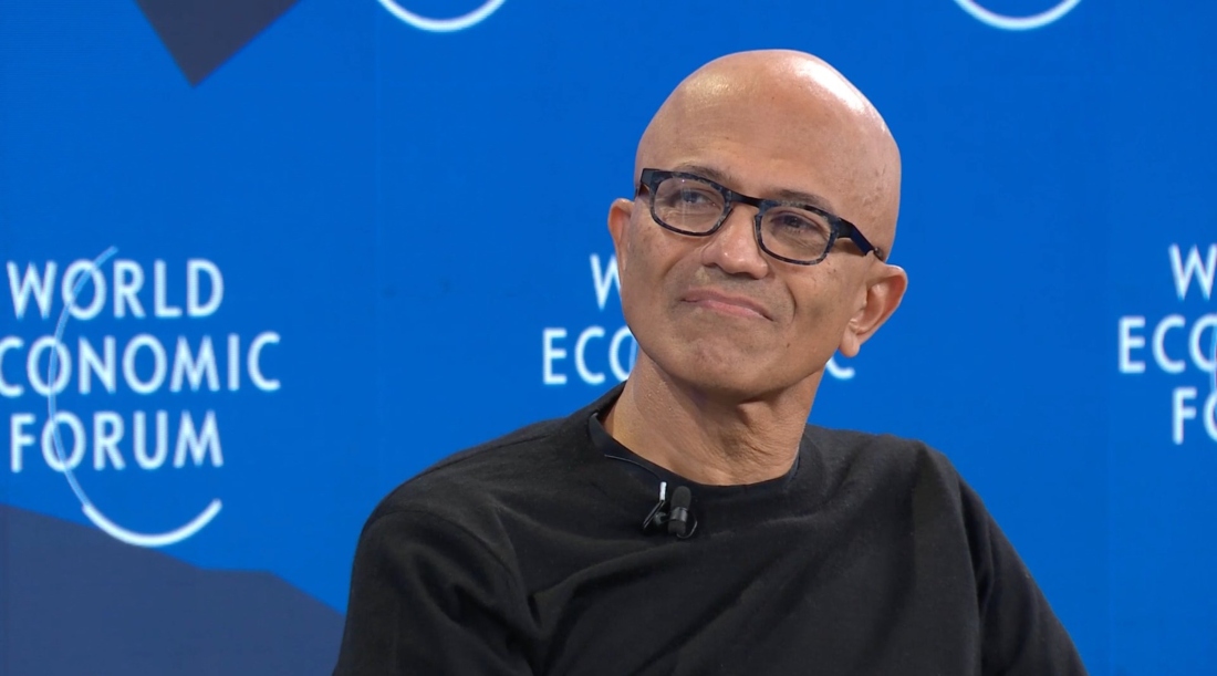 Satya also discussed the importance of diffusing AI technology and implementing it globally.. (SCREENGRAB)