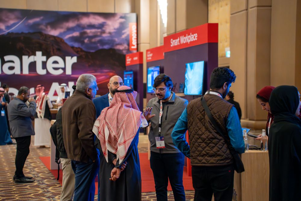 Attendees at Lenovo Tech World in Riyadh on Tuesday. (AN Photo/Jafar Al-Saleh)