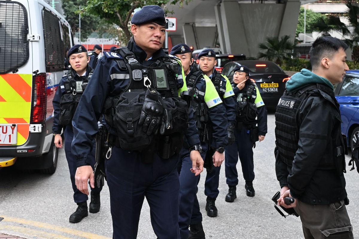 Rights groups and some foreign governments have criticized Hong Kong’s national security cases against prominent democrats as a weaponization of the rule of law to silence dissent. (AFP)