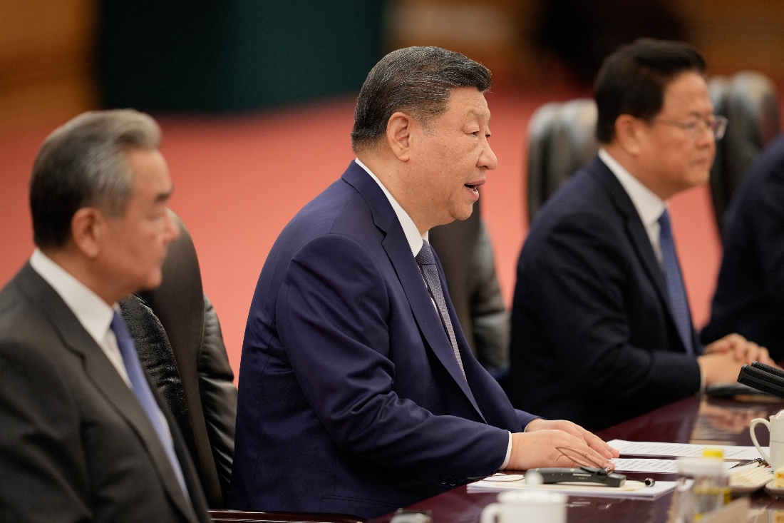 Chinese President Xi Jinping at a meeting with Canada's Prime Minister Mark Carney at the Great Hall of the People in Beijing, China. (AFP)