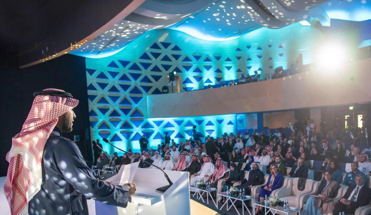 Mohammed Al-Tamimi, CEO of the Saudi Space Agency, speaks at the first Space Debris Conference held in Riyadh in 2024. (SPA)