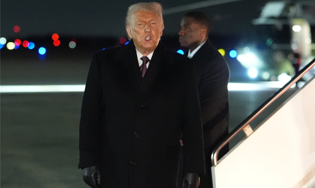 President Donald Trump arrives at Joint Base Andrews, Md., after attending the World Economic Forum in Davos, Thursday, Jan. 22, 2026. (AP)