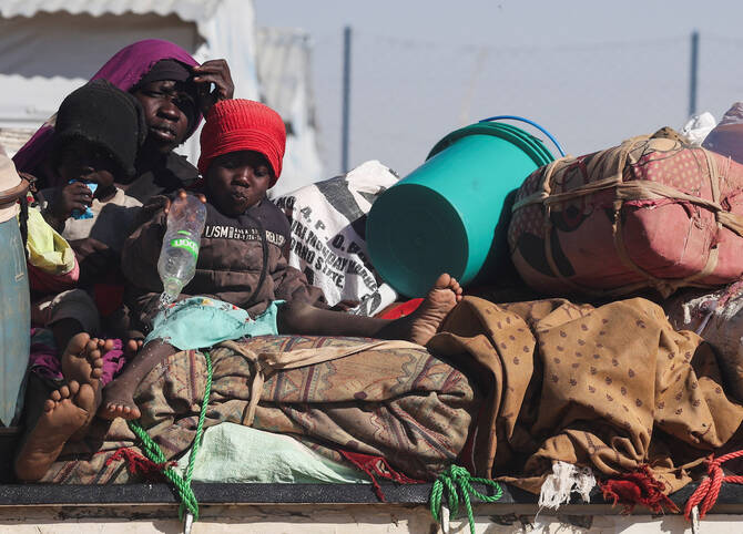 Sudanese refugees at a displacement transit camp in Chad after they fled El-Fasher in November. (Reuters/File)