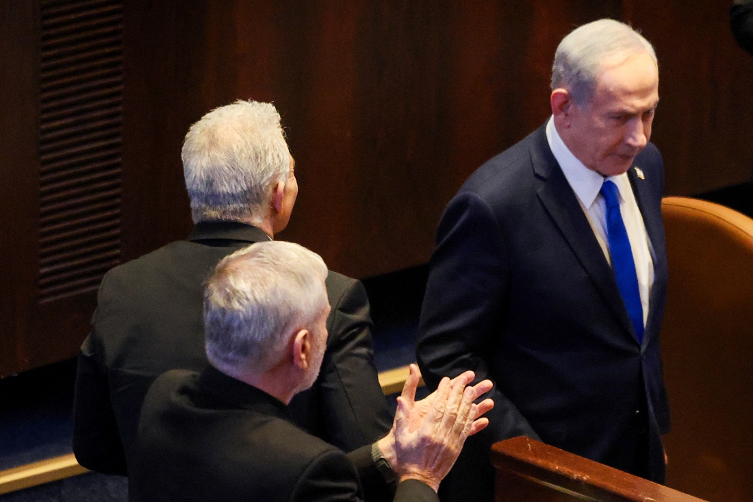 Israeli Prime Minister Benjamin Netanyahu attends a session of the Knesset, Israel's parliament, in Jerusalem. (Reuters)