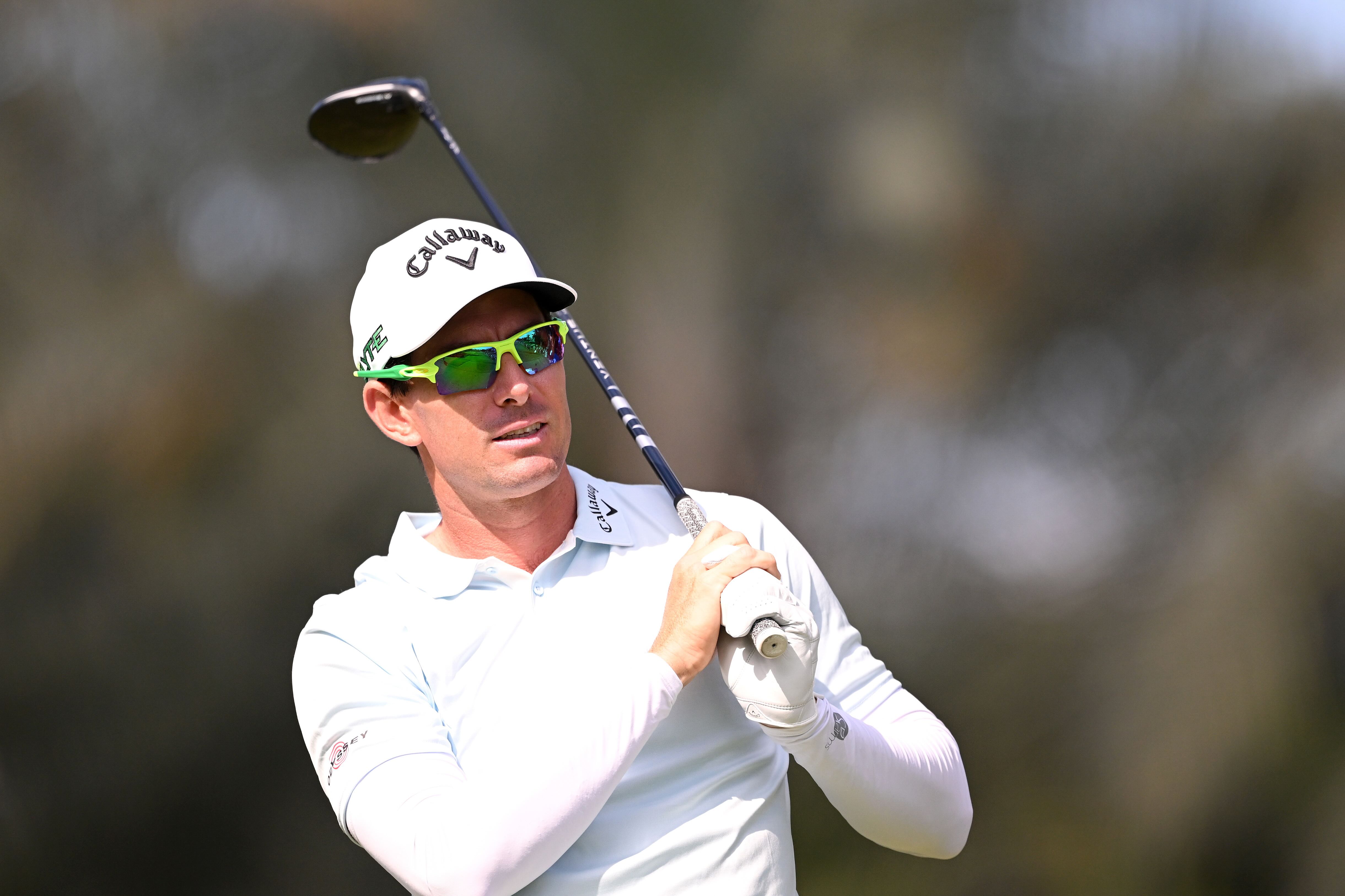 Dylan Frittelli of South Africa tees off on the seventh hole on day four of the Dubai Invitational 2026 at Dubai Creek Resort on Jan. 18. (Getty Images Europe)