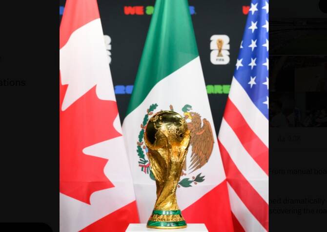 Flight bookings to North America have spiked since the soccer World Cup match schedule was announced in December, data from travel technology firm Amadeus showed on Tuesday. (X/@FIFAMuseum)